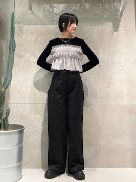 「アイテム（チノパンツ）」を使った、ricoさん（レディース・161cm）の夏コーディネート