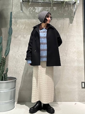 「アイテム（ポロシャツ）」を使った、ricoさん（レディース・161cm・20代）の冬コーディネート