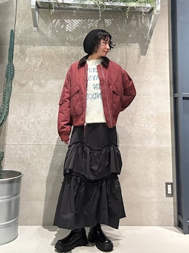「RAGEBLUE」｜「アイテム（ダウンジャケット/コート）」を使った、ricoさん（レディース・161cm）の秋コーディネート