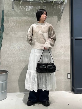 「RAGEBLUE（レイジブルー）のアイテム（Tシャツ/カットソー）」を使った、ricoさん（レディース・161cm）の秋コーディネート