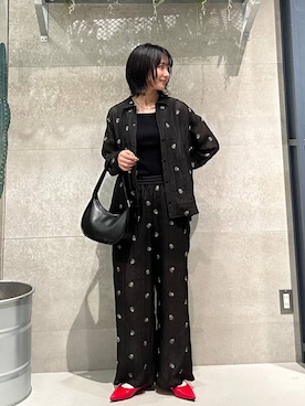 「RAGEBLUE（レイジブルー）のアイテム（スラックス）」を使った、ricoさん（レディース・161cm）の春コーディネート