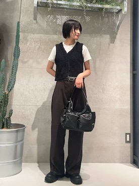 「RAGEBLUE（レイジブルー）のアイテム（Tシャツ/カットソー）」を使った、ricoさん（レディース・161cm）の夏コーディネート