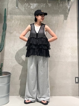 「アイテム（ベスト）」を使った、ricoさん（レディース・161cm・20代）の夏コーディネート