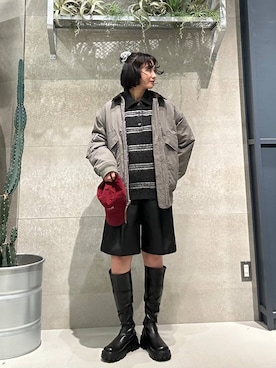 「アイテム（ポロシャツ）」を使った、ricoさん（レディース・161cm・20代）の冬コーディネート