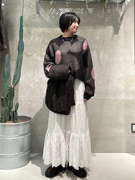 「RAGEBLUE（レイジブルー）のアイテム（Tシャツ/カットソー）」を使った、ricoさん（レディース・161cm）の秋コーディネート