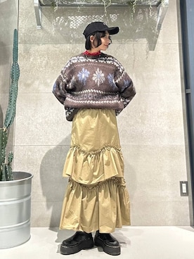 「RAGEBLUE（レイジブルー）のアイテム（キャップ）」を使った、ricoさん（レディース・161cm）の冬コーディネート