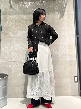 「RAGEBLUE（レイジブルー）のアイテム（バッグ）」を使った、ricoさん（レディース・161cm）の春コーディネート