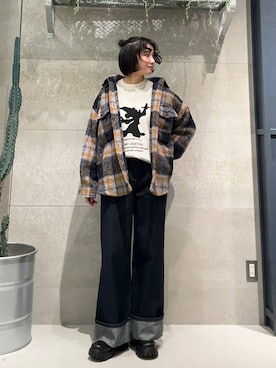 「RAGEBLUE（レイジブルー）のアイテム（ブルゾン）」を使った、ricoさん（レディース・161cm）の冬コーディネート