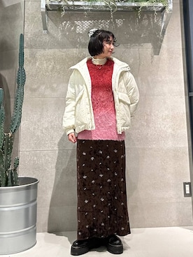 「RAGEBLUE（レイジブルー）のアイテム（ブルゾン）」を使った、ricoさん（レディース・161cm）の冬コーディネート