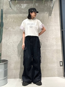 「RAGEBLUE（レイジブルー）のアイテム（トップス）」を使った、ricoさん（レディース・161cm）の春コーディネート