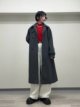 「アイテム（ステンカラーコート）」を使った、ricoさん（レディース・161cm・20代）の秋コーディネート