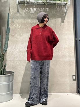 「アイテム（ポロシャツ）」を使った、ricoさん（レディース・161cm・20代）の冬コーディネート