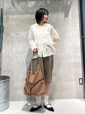 「RAGEBLUE（レイジブルー）のアイテム（スラックス）」を使った、ricoさん（レディース・161cm）の春コーディネート