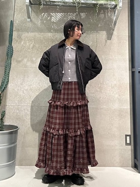 「RAGEBLUE」｜「アイテム（ダウンジャケット/コート）」を使った、ricoさん（レディース・161cm）の秋コーディネート