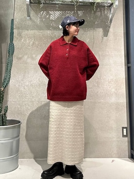 「アイテム（ポロシャツ）」を使った、ricoさん（レディース・161cm・20代）の冬コーディネート