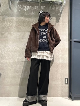 「アイテム（キャミソール）」を使った、ricoさん（レディース・161cm・20代）の冬コーディネート