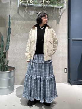 「アイテム（ダウンジャケット/コート）」を使った、ricoさん（レディース・161cm・20代）の冬コーディネート