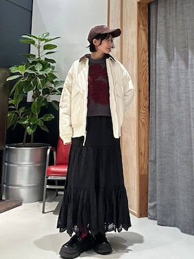 「RAGEBLUE」｜「アイテム（ダウンジャケット/コート）」を使った、ricoさん（レディース・161cm）の冬コーディネート