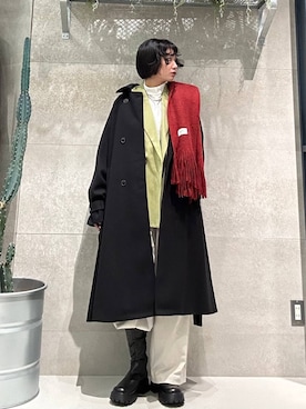 「アイテム（ステンカラーコート）」を使った、ricoさん（レディース・161cm）の秋コーディネート