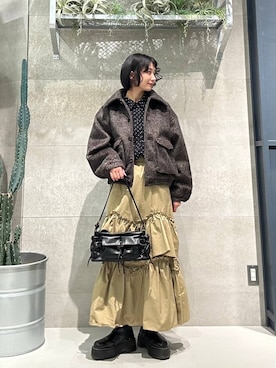 「RAGEBLUE（レイジブルー）のアイテム（ブルゾン）」を使った、ricoさん（レディース・161cm）の冬コーディネート