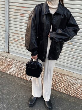 「LOWRYS FARM（ローリーズファーム）のセンタープレスカラーフレアパンツ　870189（その他パンツ）」を使った、Ochiさん（レディース・158cm）の秋コーディネート