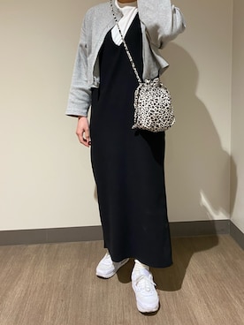 「ごきげんウィーク」｜「アイテム（ジャンパースカート）」を使った、Ochiさん（レディース・158cm）の春コーディネート