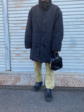 ダウンジャケット コートを使った スクエアバッグ のレディース人気ファッションコーディネート Wear