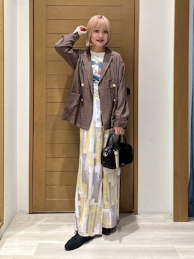 「BAYFLOW（ベイフロー）のアイテム（パンツ）」を使った、orinさん（レディース・163cm）の春コーディネート