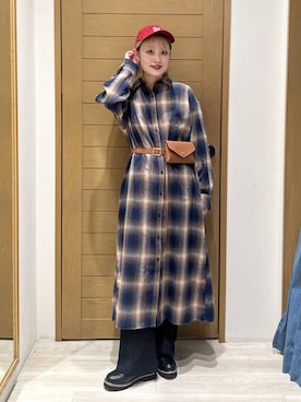 「アイテム（シャツワンピース）」を使った、orinさん（レディース・164cm）の秋コーディネート