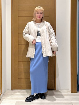「BAYFLOW」｜「アイテム（その他アウター）」を使った、orinさん（レディース・163cm）の冬コーディネート