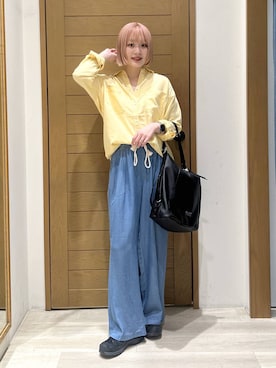 「BAYFLOW（ベイフロー）のアイテム（パンツ）」を使った、orinさん（レディース・163cm）の春コーディネート