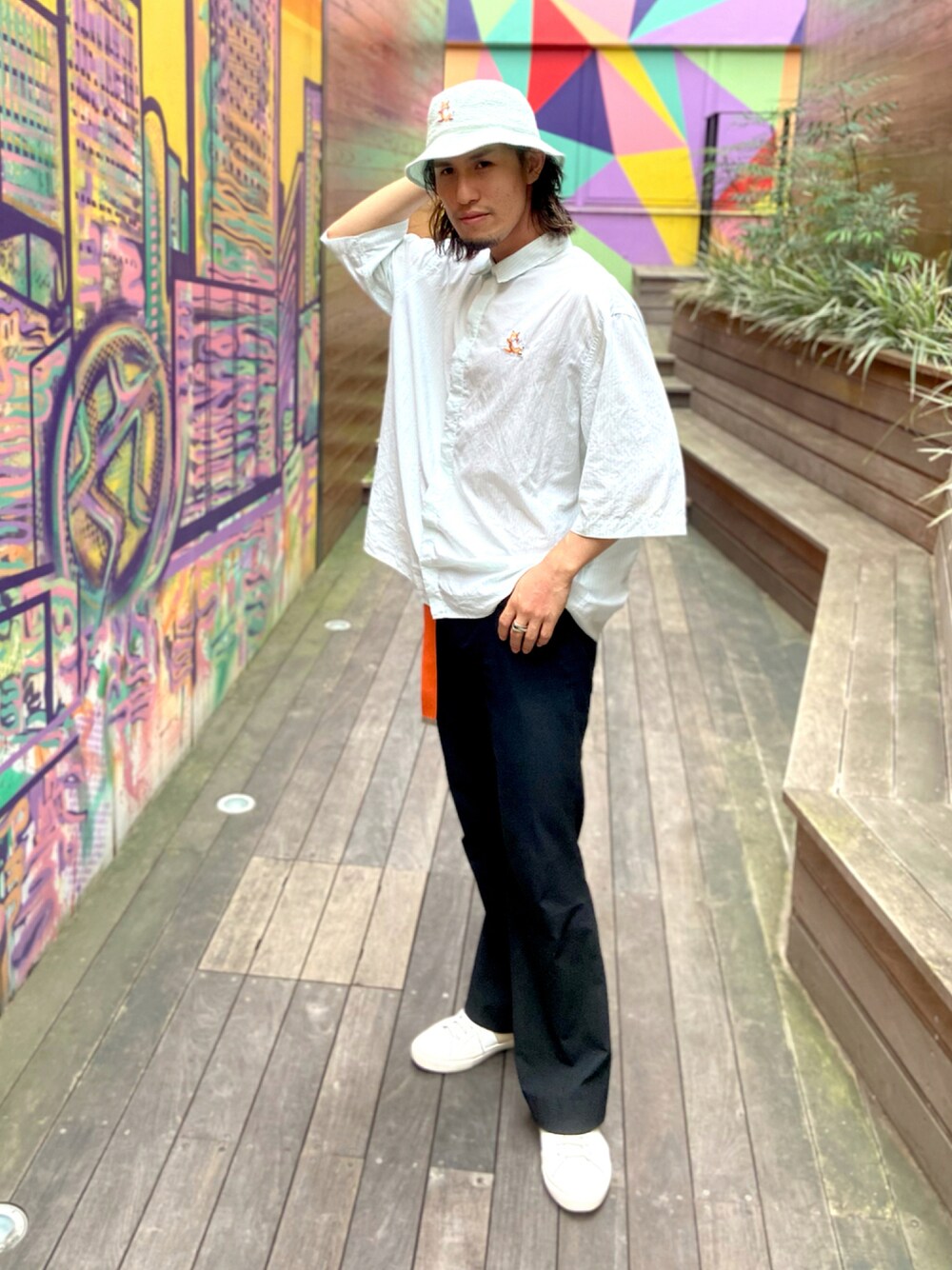 【MAISON KITSUNE】バケットハット MAISON KITSUNE メゾンキツネ ハット フォックス ヘッド パッチ