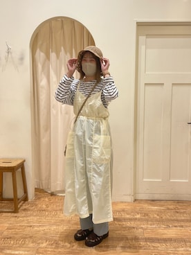 「ロールアップ」｜「アイテム（ワンピース/ドレス）」を使った、𝘂 𝗲さん（レディース・156cm）の春コーディネート