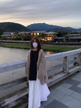 「AP STUDIO（エーピーストゥディオ）のアイテム（その他アウター）」を使った、umiumiumi333さん（レディース・153cm）の秋コーディネート
