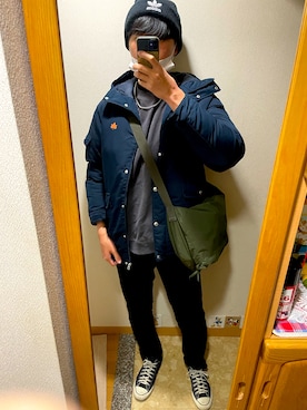 「LOGOS（ロゴス）のアイテム（ジャケット/アウター）」を使った、TAKESHIさん（メンズ・178cm）の春コーディネート
