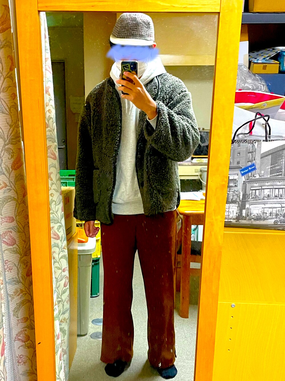 「秋冬コーデ、カジュアル、ブラウン、パーカー、お洒落さんとつながりたい、いいね、save、フォローお願いします🤑」｜「WONDER WONDERのハイウエスト ワイドフレアスラックス（スラックス、ブラウン系）」を使った、TAKESHIさん（メンズ・178cm）の秋コーディネートの1枚目の写真