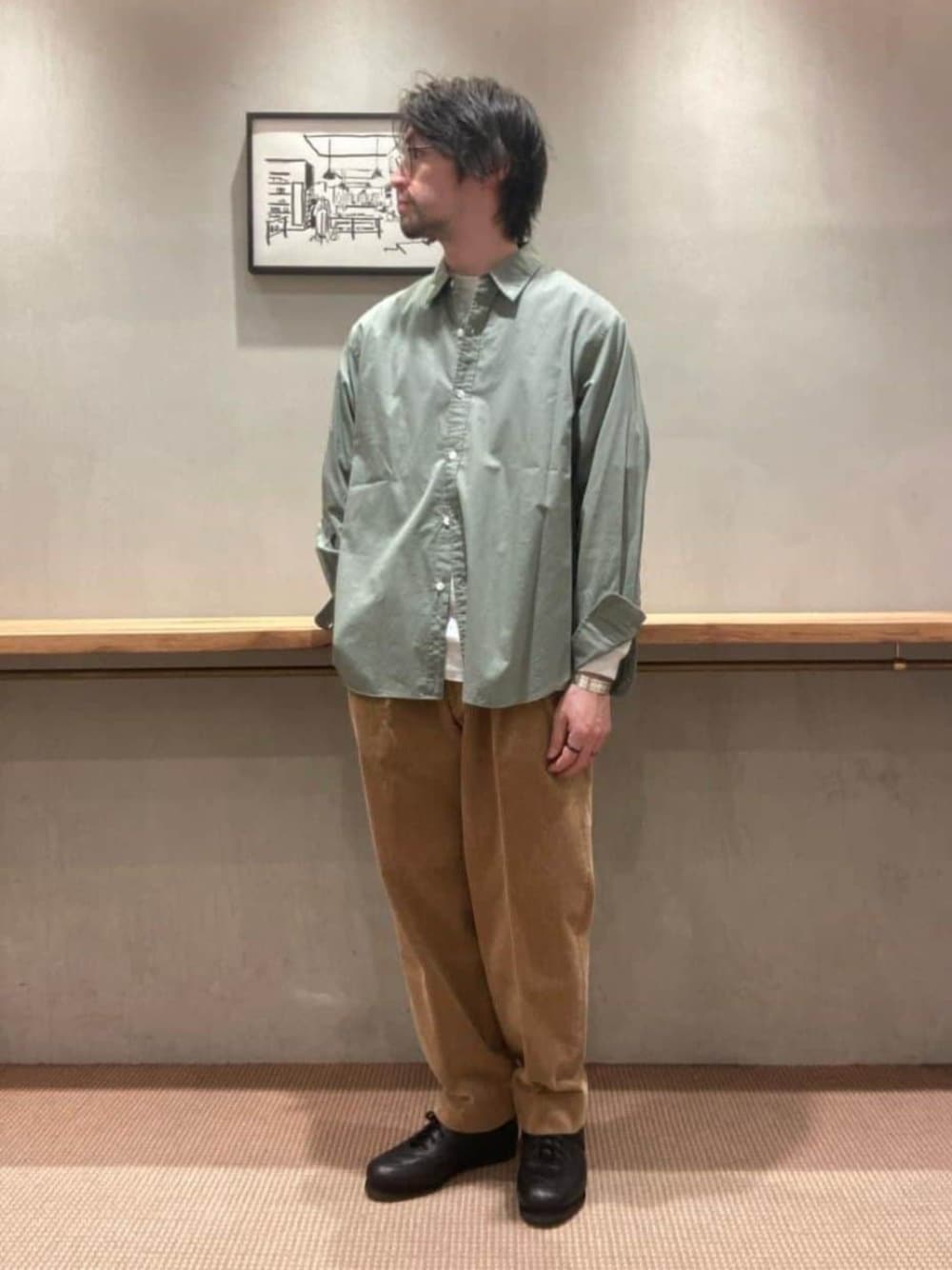 Steven Alan＞ 80 コンパクトヤーン ツイル レギュラーカラー