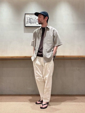 「Steven Alan（スティーブンアラン）のアイテム（サンダル）」を使った、3566myさん（メンズ・172cm）の夏コーディネート