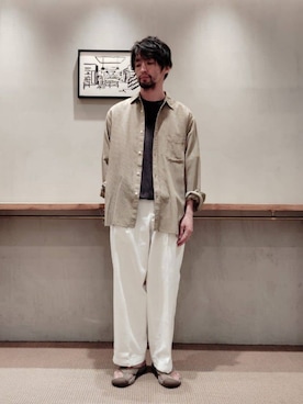 「Steven Alan（スティーブンアラン）のアイテム（サンダル）」を使った、3566myさん（メンズ・172cm）の夏コーディネート