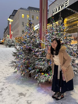 「アイテム（ダッフルコート）」を使った、あいわにさん（レディース・152cm）の冬コーディネート