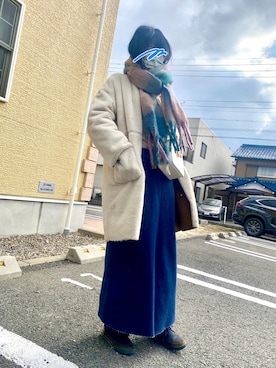 「スポーツミックス」｜「アイテム（ムートンコート）」を使った、ピーチさん（レディース・167cm）の冬コーディネート
