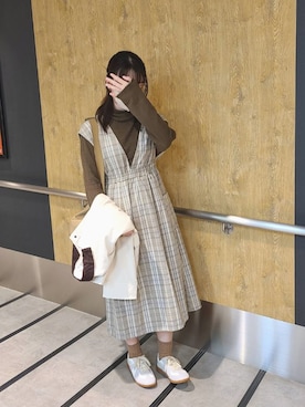 「apres jour（アプレジュール）のアイテム（その他アウター）」を使った、mopinoさん（レディース・156cm）の秋コーディネート