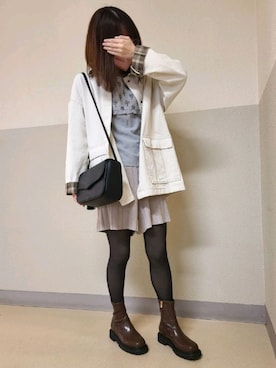 「apres jour（アプレジュール）のアイテム（その他アウター）」を使った、mopinoさん（レディース・156cm）の秋コーディネート