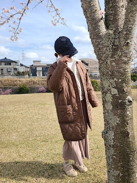 「apres jour（アプレジュール）のアイテム（スウェット）」を使った、mopinoさん（レディース・156cm）の春コーディネート