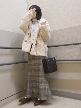 「apres jour（アプレジュール）のアイテム（スウェット）」を使った、mopinoさん（レディース・156cm）の冬コーディネート