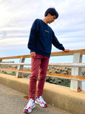 「KANGOL（カンゴール）のアイテム（スウェット）」を使った、つしまるさん（メンズ・177cm）の秋コーディネート