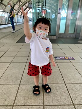 「無（ム）のアイテム」を使った、甯甯Yangさん（キッズ・80cm）の秋コーディネート