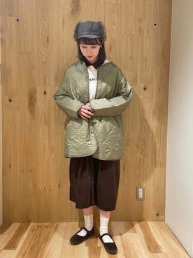 「カーキアウター」｜「アイテム（シャツワンピース）」を使った、kotoさん（レディース・163cm）の秋コーディネート