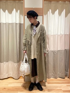 「kazumiコラボ」｜「アイテム（シャツワンピース）」を使った、kotoさん（レディース・163cm）の秋コーディネート