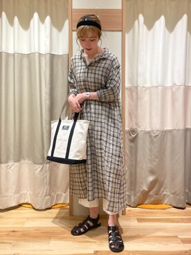 「ナチュラルスタイル」｜「アイテム（シャツワンピース）」を使った、kotoさん（レディース・163cm）の夏コーディネート